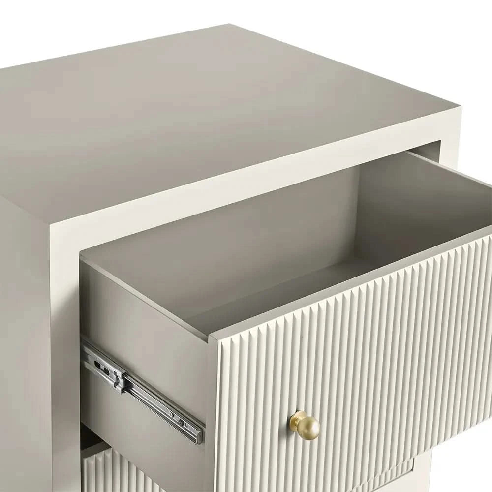 JAYLA LARGE GREY 2-DRAWER BEDSIDE TABLE