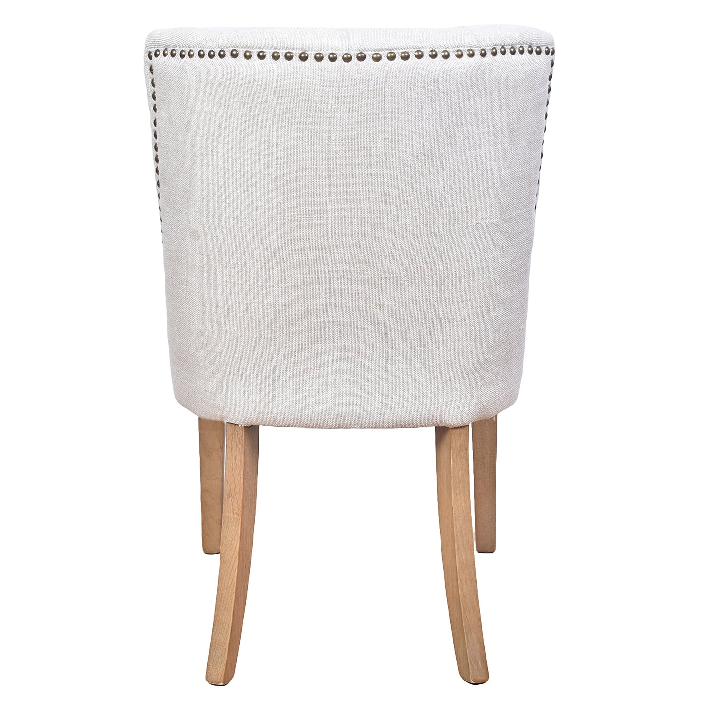 CALABRIA DOVE GREY LINEN FABRIC DINING CHAIR WITH BRIARSMOKE LEGS