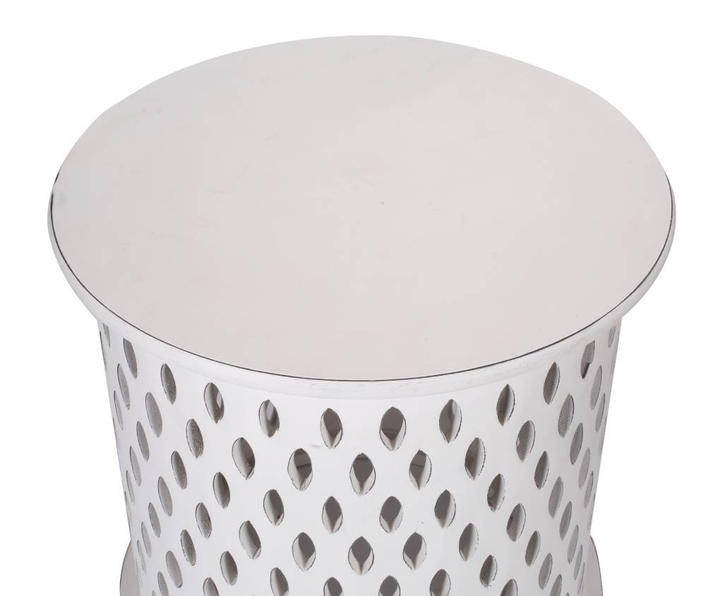 MELODIA ROUND WOODEN SIDE TABLE - INDOOR/OUTDOOR  DISTRESSED