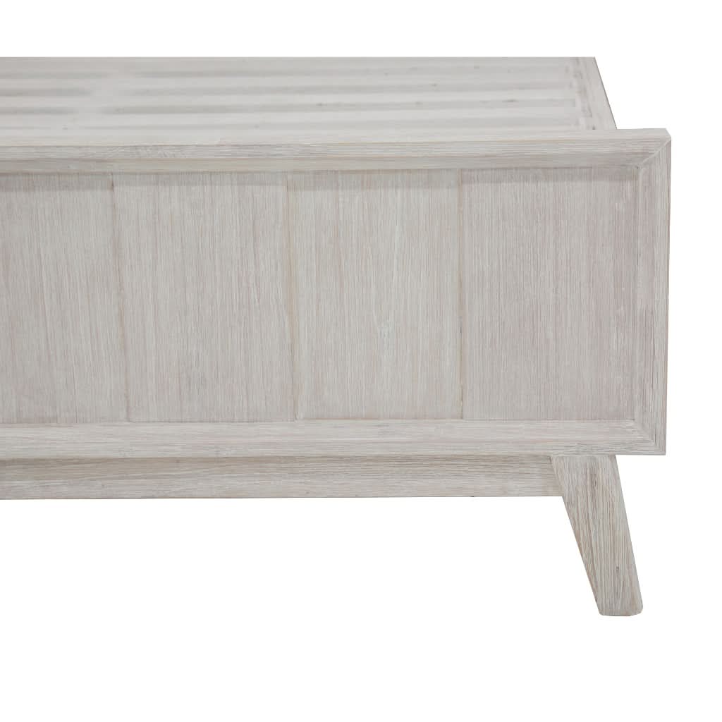 NOVAK SOLID ACACIA KING BED WHITEWASHED