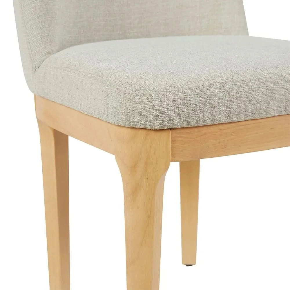 SET OF 2 DURAM LINEN DINING CHAIRS NATURAL/OATMEAL