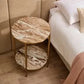 MELINA ROUND SIDE TABLE/BEDSIDE TABLE PINK MARBLE/GOLD STAINLESS STEEL