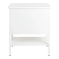 MORETTI 2-DRAWER BEDSIDE TABLE SATIN WHITE SMALL