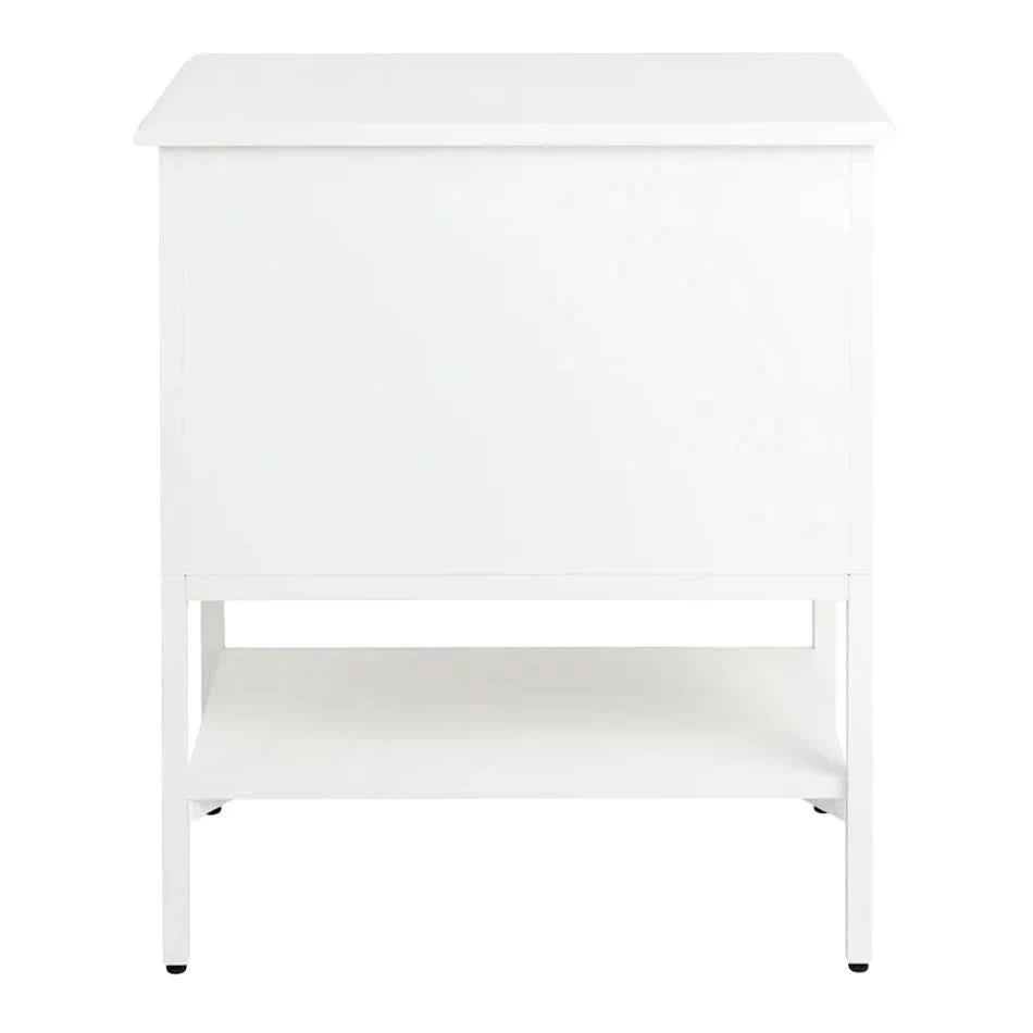MORETTI 2-DRAWER BEDSIDE TABLE SATIN WHITE SMALL
