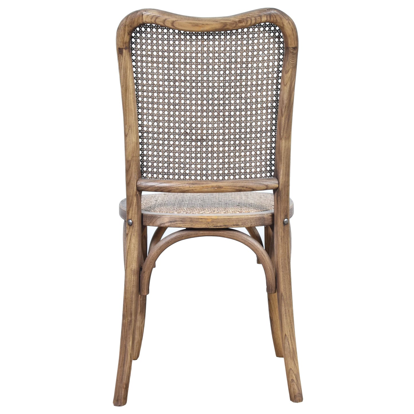 DUMAS SOLID OAK & RATTAN ARCHED BACK DINING CHAIR NATURAL