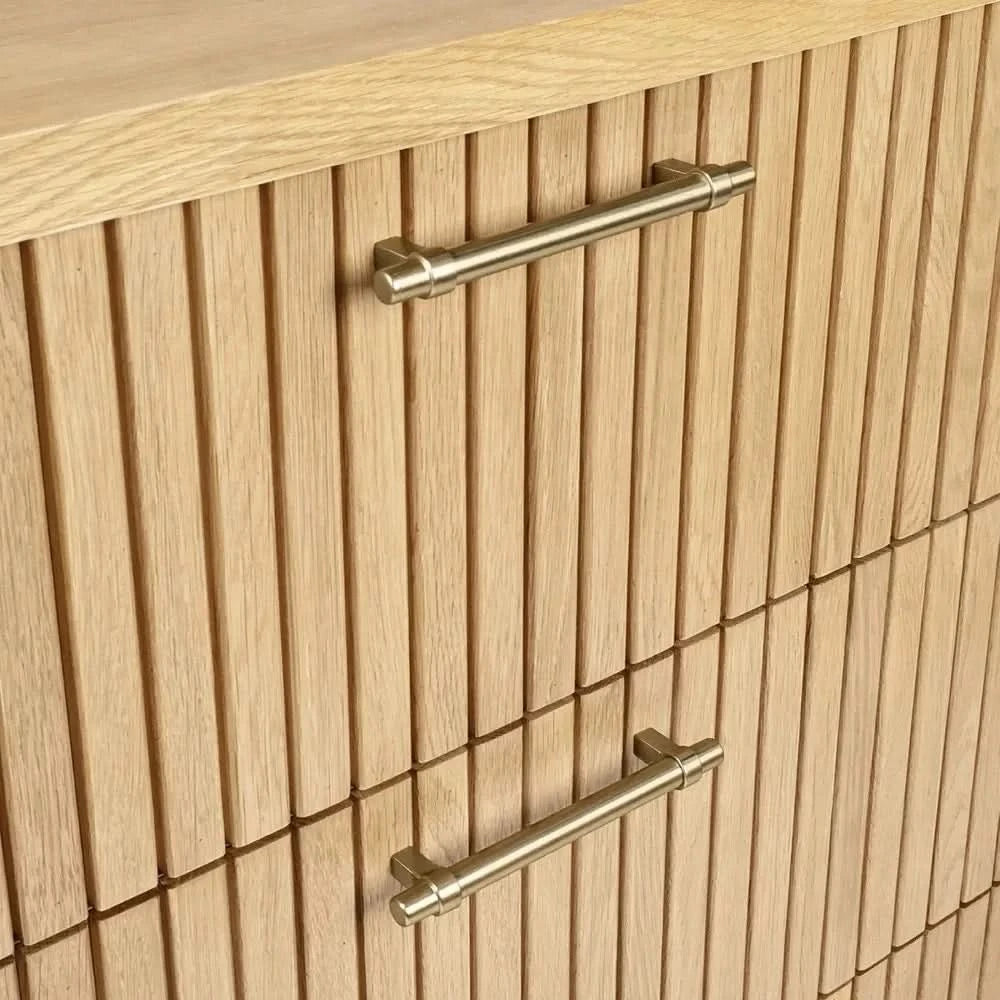 PEMBROKE OAK TIMBER 3-DRAWER CHEST OF DRAWERS NATURAL