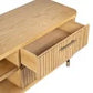 PEMBROKE OAK TIMBER 4-DRAWER TV UNIT ETU NATURAL 200CM