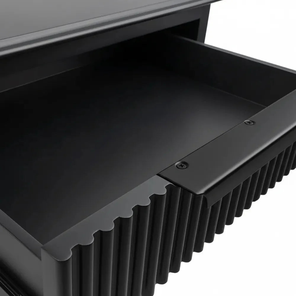 MORETTI 2-DRAWER BEDSIDE TABLE SATIN BLACK SMALL