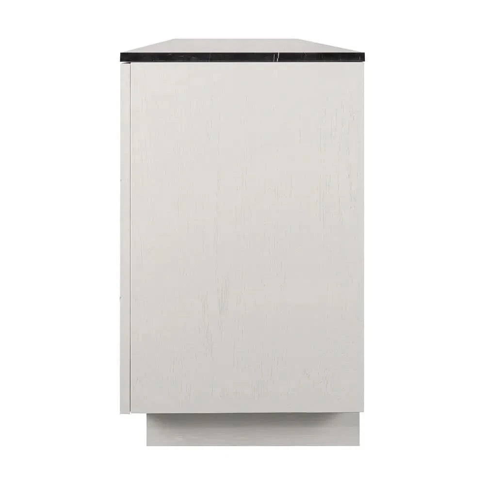 HAMPSHIRE BLACK MARBLE/ WHITE OAK 4-DOOR BUFFET/SIDEBOARD