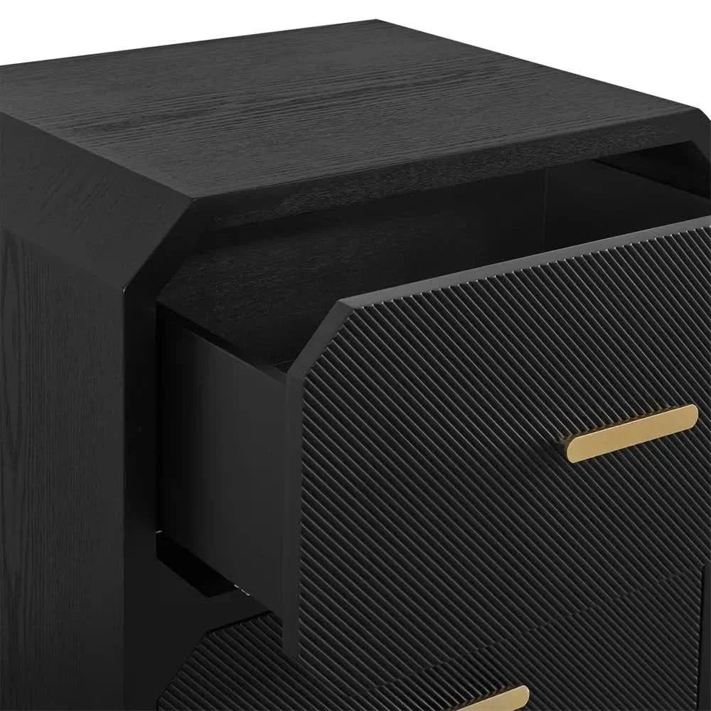 DELGARDO HAMPTON STYLE 2-DRAWER BEDSIDE TABLE BLACK