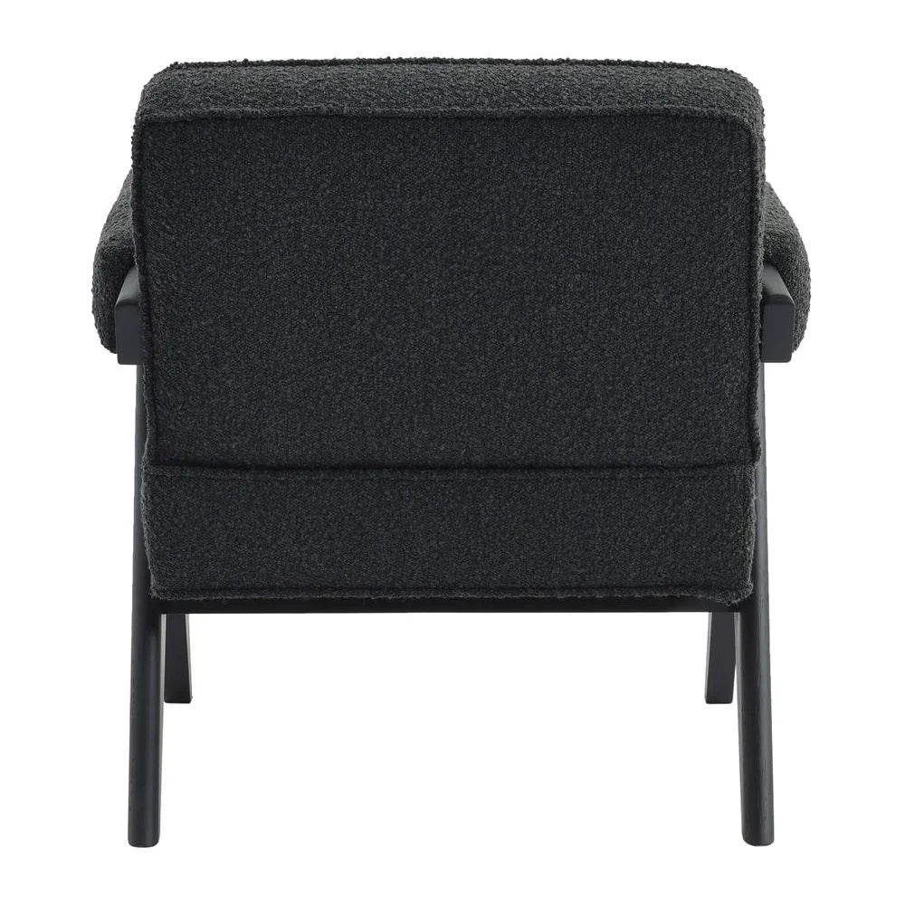 LAYTON BLACK ONYX BOUCLE ARMCHAIR/BLACK PAINTED WOOD FRAME