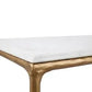 SOREN MARBLE RECTANGULAR COFFEE TABLE - BRASS FRAME 120CM