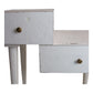 STANLEY RECYCLED RUSTIC 2 DRAWER CUBE SIDE TABLE/LAMP TABLE WHITE