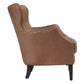 ANSEL DARK BROWN ARMCHAIR TOP GRAIN COW LEATHER