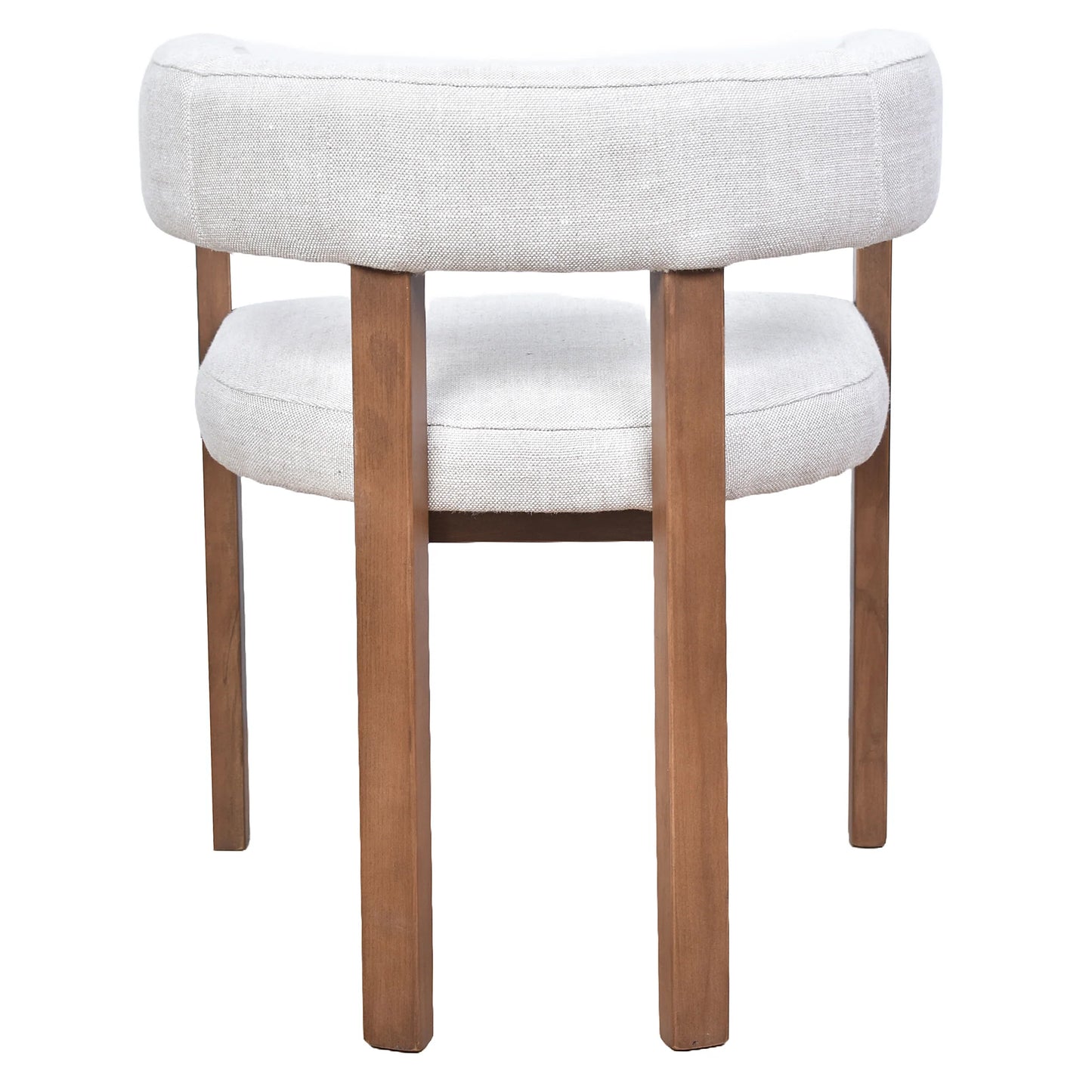 FELICE DOVE GREY LINEN FABRIC DINING CHAIR WITH MARON LEGS