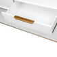 MORETTI 3-DRAWER CONSOLE TABLE/HALL TABLE SATIN WHITE  & GOLD LARGE
