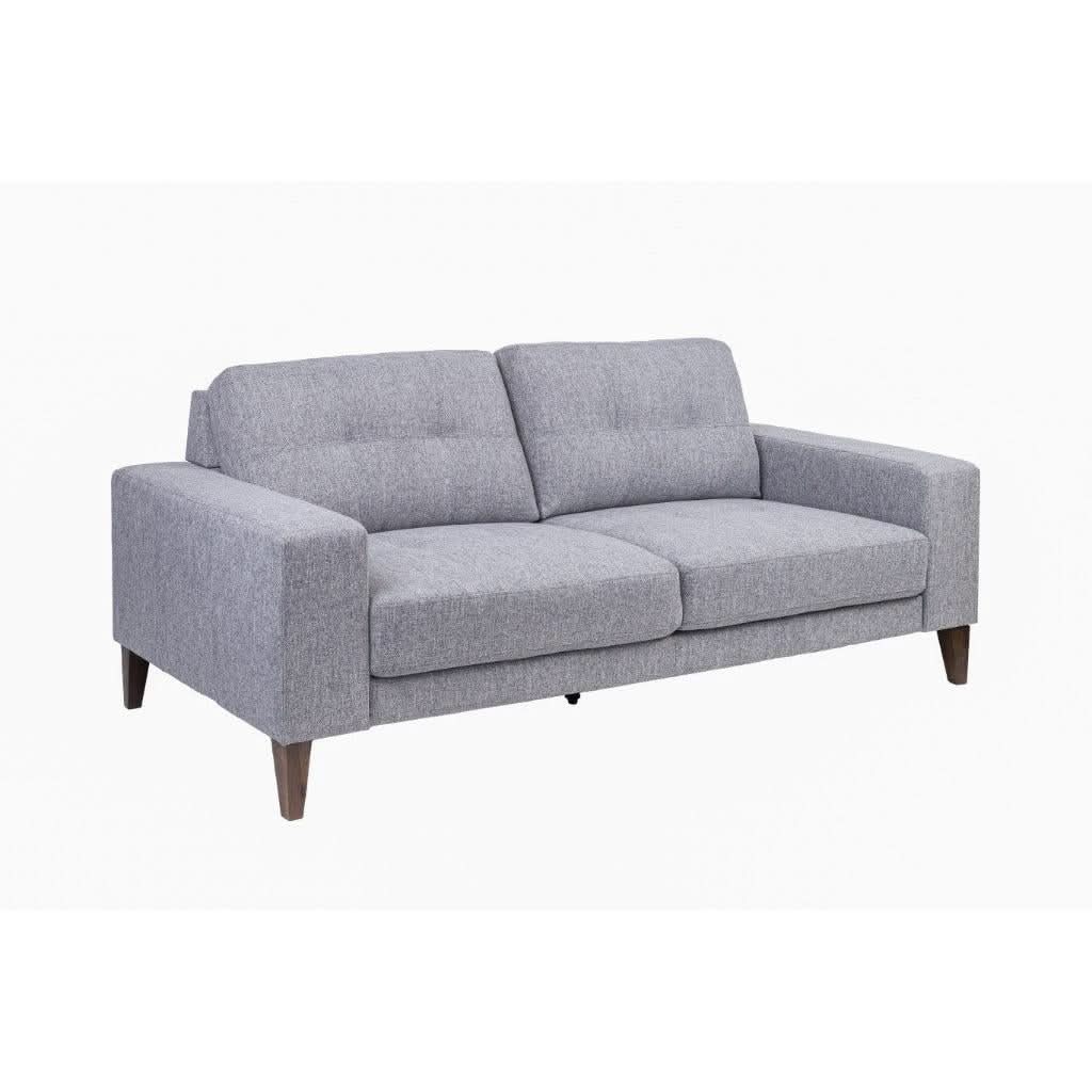 LIZ 3-SEATER + 2-SEATER MID-CENTURY GREY FABRIC SOFA SET