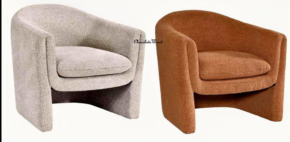 MAGNA CONTEMPORARY FABRIC ARMCHAIR /ACCENT CHAIR/OCCASIONAL CHAIR IN OAT