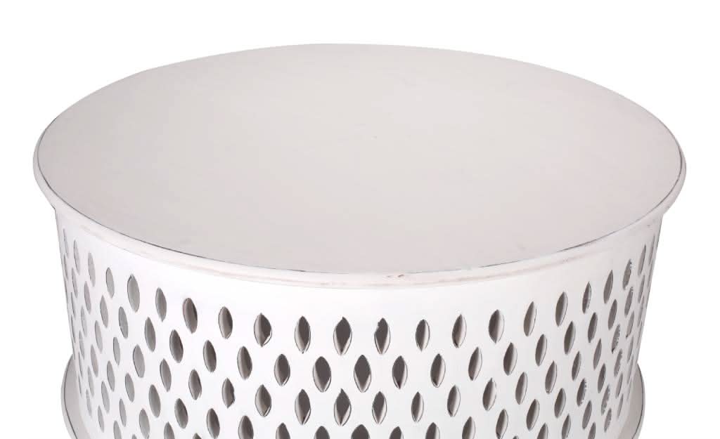 MELODIA ROUND WOODEN COFFEE TABLE - INDOOR/OUTDOOR DISTRESSED
