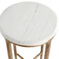 SOREN MARBLE PETITE SIDE TABLE - BRASS FRAME 90CM