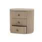 SABRAN MAHOGANY OVAL 3-DRAWER BEDSIDE TABLE NIGHTSTAND SANDBAR
