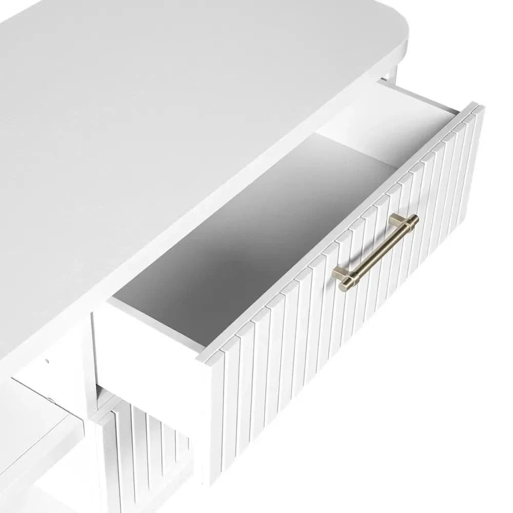 PEMBROKE OAK TIMBER 4-DRAWER TV UNIT ETU WHITE 200CM