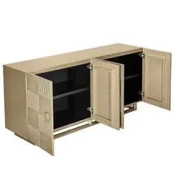 TALISA CONTEMPORARY 4-DOOR BUFFET/SIDEBOARD  ANTIQUE BRUSHED GOLD