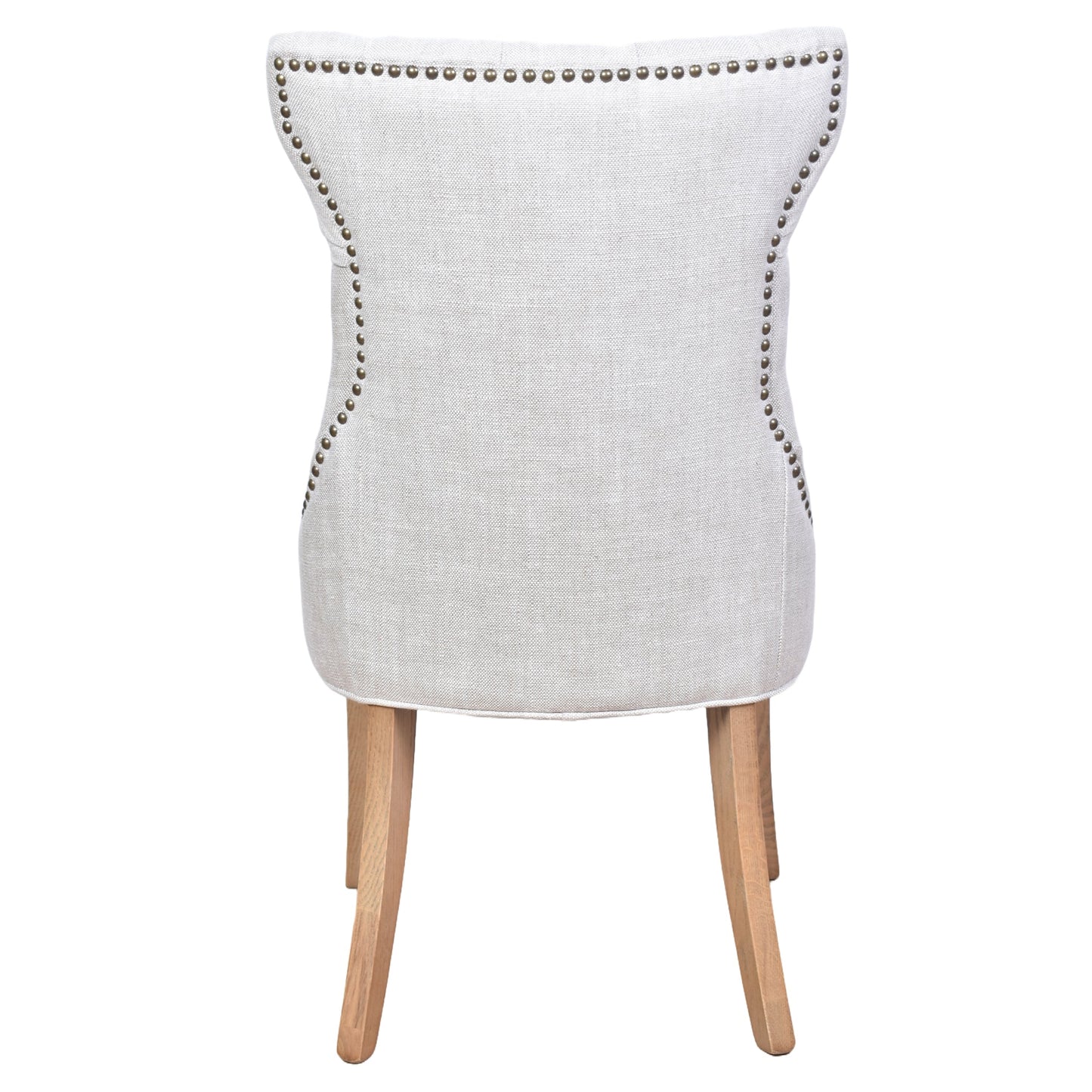 ELMORE LIGHT GREY LEATHER DINING CHAIR WITH WHITEWASH LEGS