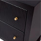 JAYLA SMALL BLACK 2-DRAWER BEDSIDE TABLE