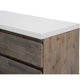 ROSALI 2-TONE WHITE CONCRETE TOP & SOLID ACACIA PEWTER BUFFET SIDEBOARD 3 DRAWERS 2 DOORS