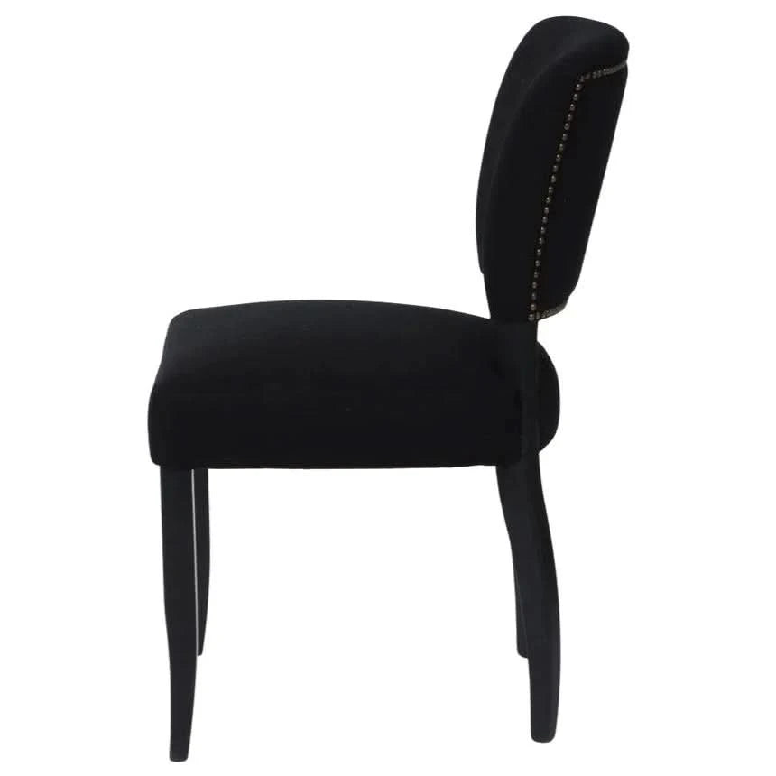 SET OF 2 CAVENDISH LINEN DINING CHAIR BLACK