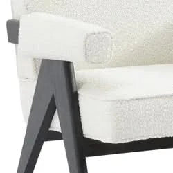 LAYTON WHITE/BLACK BOUCLE ARMCHAIR