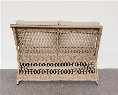 NOLA OUTDOORS 6PC CORNER WICKER SOFA SET- NATURAL/STONE