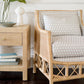 DELON ARMCHAIR CHAIR RATTAN FRAME  & WEAVE NATURAL GREY PATTERNED UPHOLSTERY