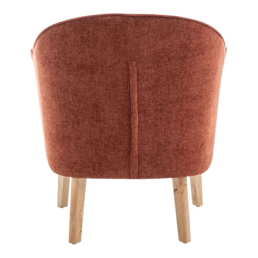 ELMORE CHENILLE FABRIC TUB CHAIR/OCCASIONAL CHAIR TERRACOTTA