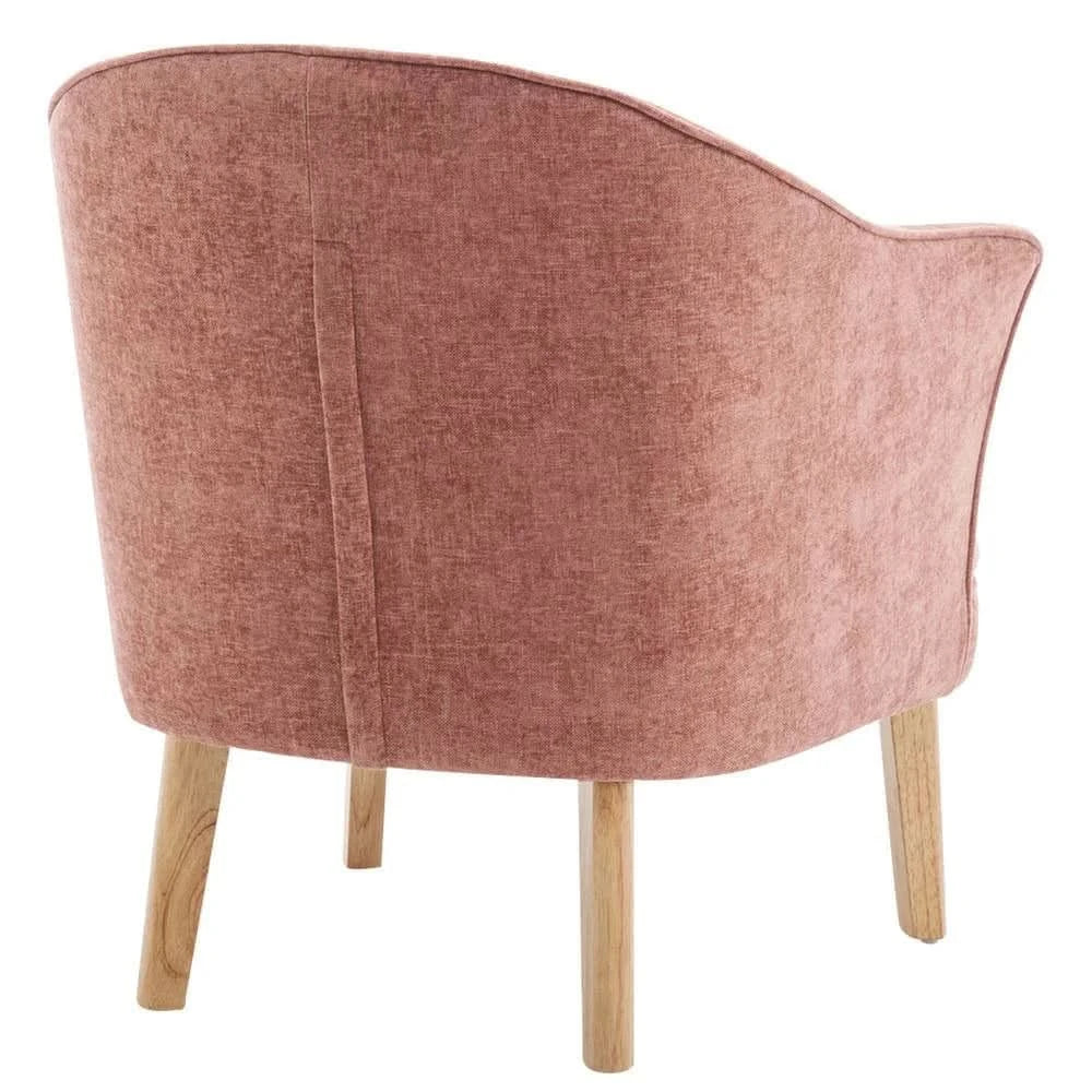 ELMORE CHENILLE FABRIC TUB CHAIR/OCCASIONAL CHAIR CORAL