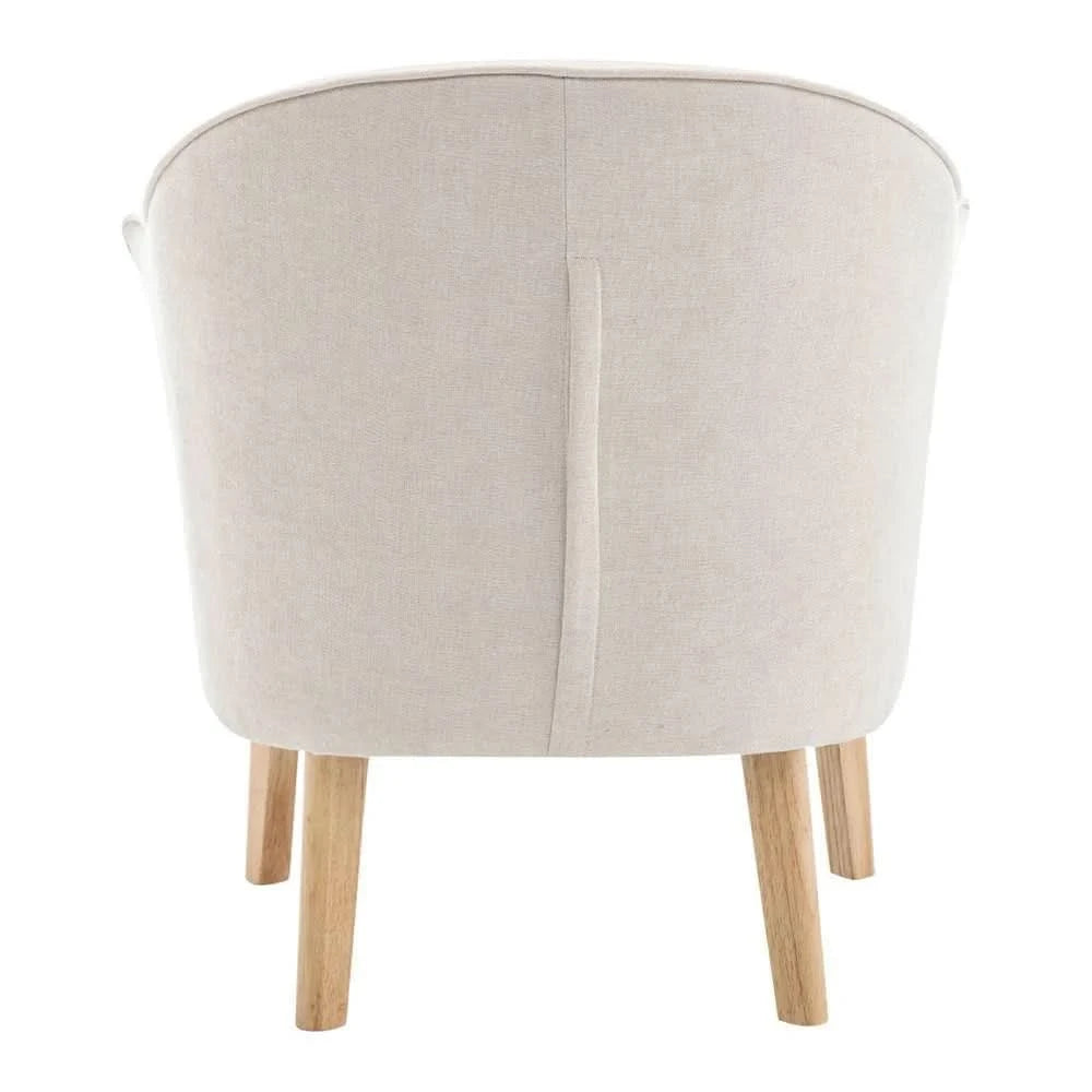 ELMORE CHENILLE FABRIC TUB CHAIR/OCCASIONAL CHAIR CREAM