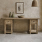 BAIRD TWIN PEDESTAL HOME OFFICE WITH DISTRESSED FINISH - WEATHERED GREY