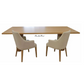 IBARRA SOLID & VENEER BLUE GUM TIMBER  RECTANGULAR DINING TABLE NATURAL 210CM