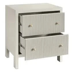 JAYLA LARGE GREY 2-DRAWER BEDSIDE TABLE
