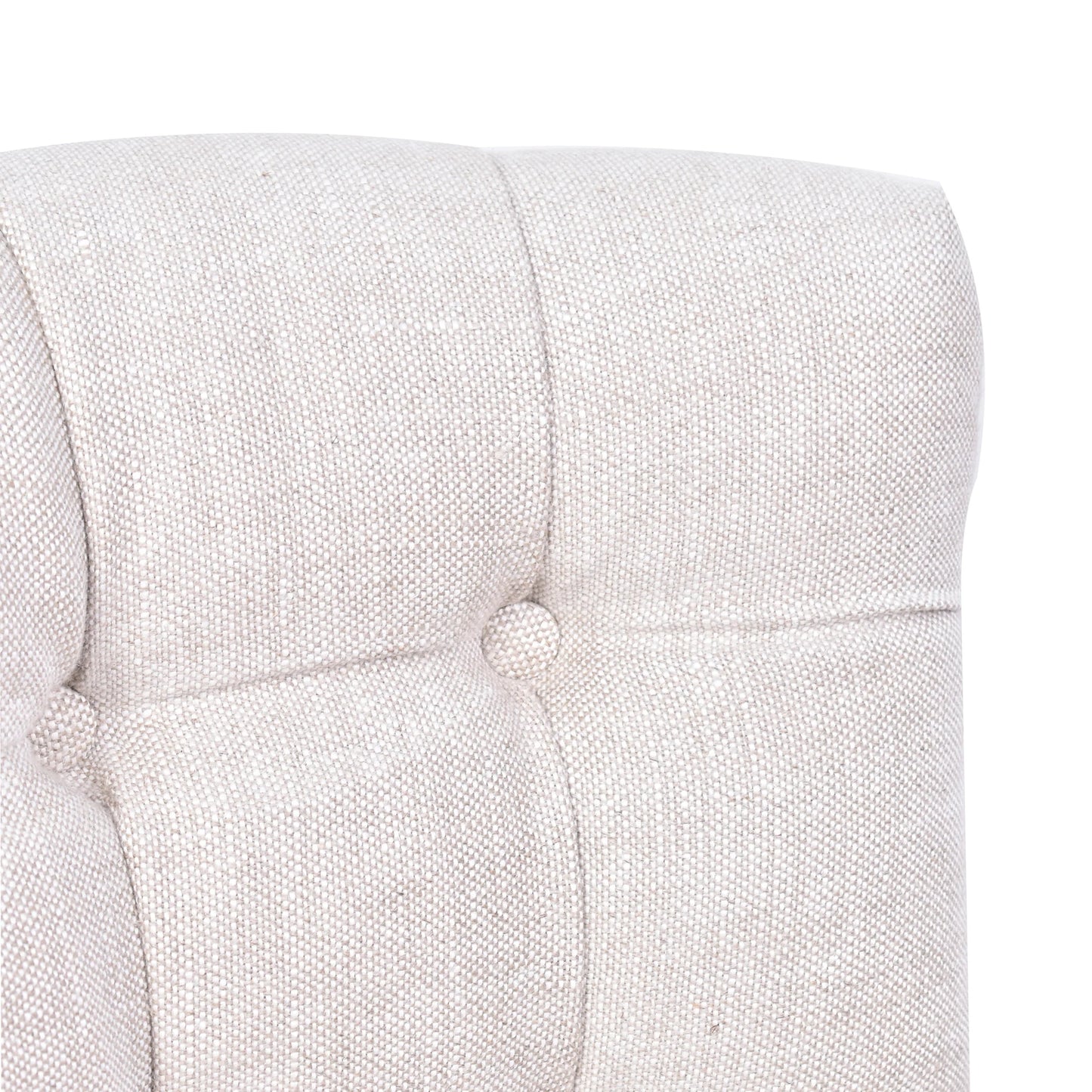 CALABRIA DOVE GREY LINEN FABRIC DINING CHAIR WITH BRIARSMOKE LEGS