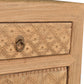MAYLEEN PAIR OF RECLAIMED TIMBER BEDSIDE TABLES 1 DRAWER 1 DOOR NATURAL