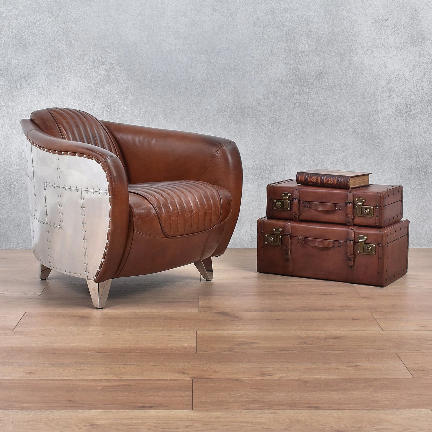 PINTO VINTAGE  LEATHER ARMCHAIR TOP GRAIN COW HIDE