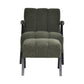 PELLERIN FABRIC ARMCHAIR & MATCHING STOOL DARK GREEN