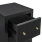 JAYLA PETITE BLACK 2-DRAWER BEDSIDE TABLE