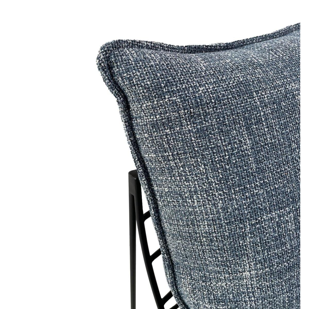 SILVA FABRIC ARMLESS LOUNGE CHAIR  EASY CHAIR ACCENT CHAIR IN MARINE