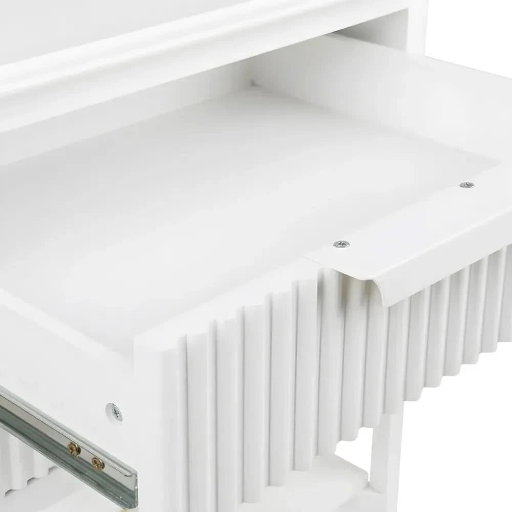 MORETTI 2-DRAWER BEDSIDE TABLE SATIN WHITE SMALL