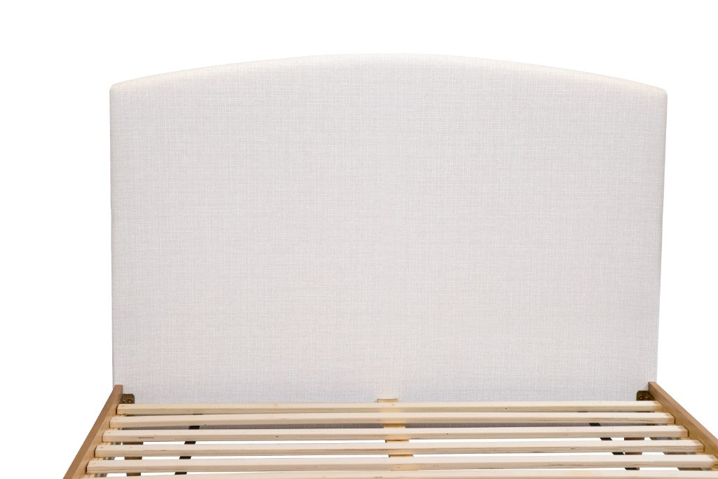 SOLENE FABRIC QUEEN BED WITH UPH BH & USB SANDSTONE