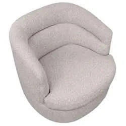 BRYNN BOUCLE SWIVEL ARMCHAIR WARM GREY