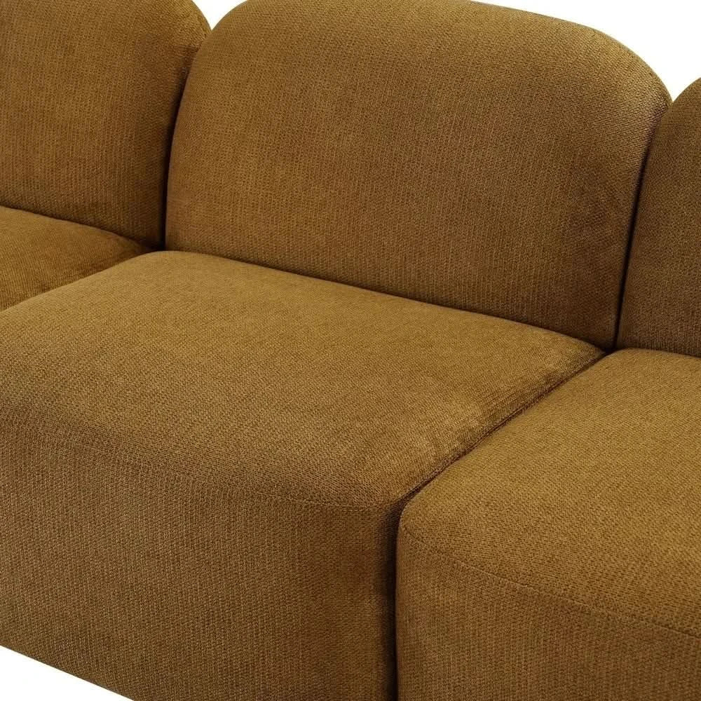 LORELEI  4-SEATER MODULAR FABRIC SOFA - TOFFEE COLOUR